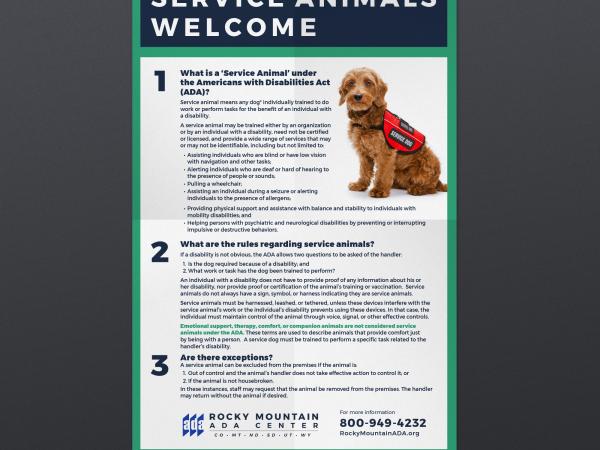 Service Animals Welcome Poster
