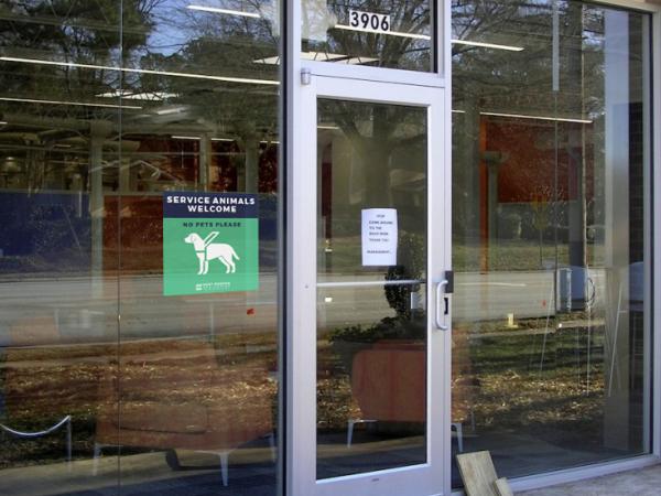 Service Animals Welcome Window Cling on Store Front