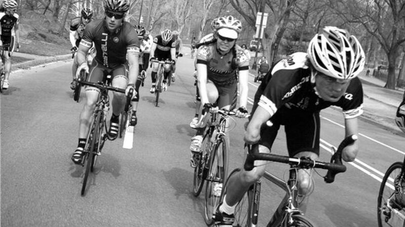 Cyclists competing on a road race