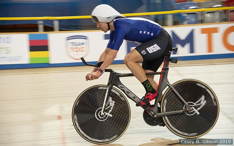 Chris Murphy on his bike at the UCI Para-cycling Track World Championships.