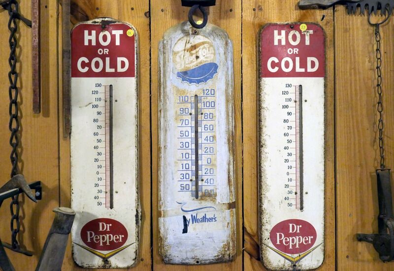 Three old thermometers. 
