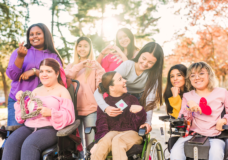 A group of people with various disabilities. 