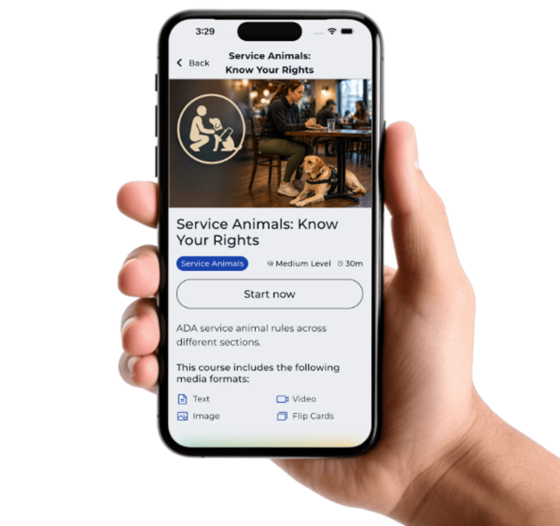 ADA Knowledge Quest phone app in a hand