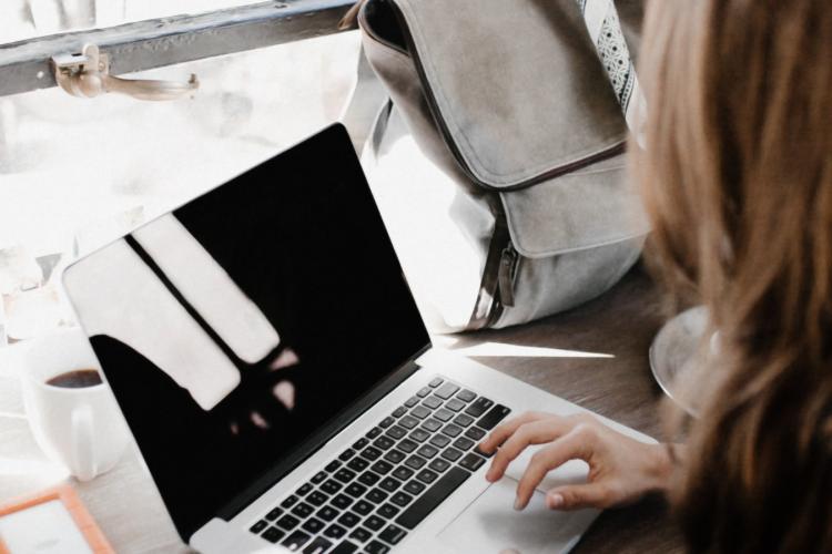 Woman using laptop