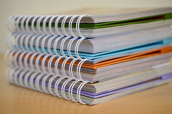 Stack of binders depicting a large report