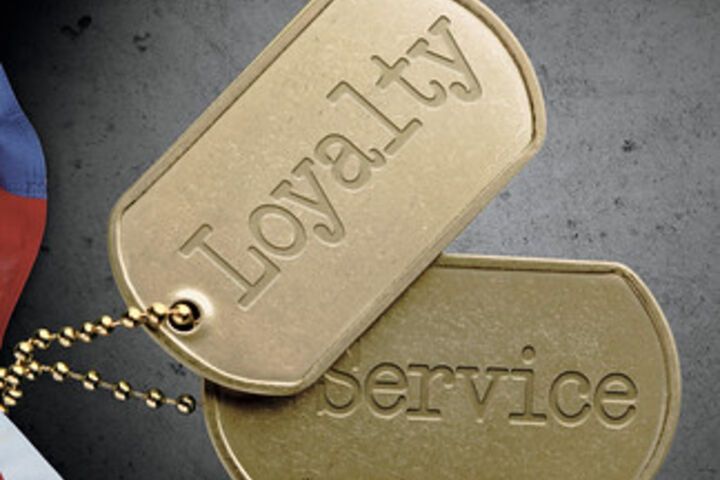 Veterans Day November 11 2024 Honoring All Who Service with two gold dog tags with texts Loyalty and Service