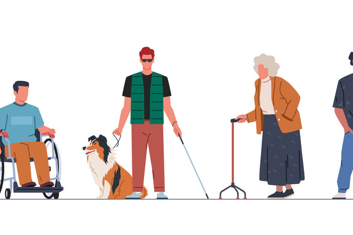 animated image of a variety of diverse people with various disabilities