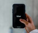 Phone showing Uber app